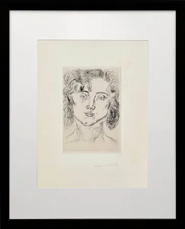 Acquaforte Matisse - Portrait of Marguerite Matisse