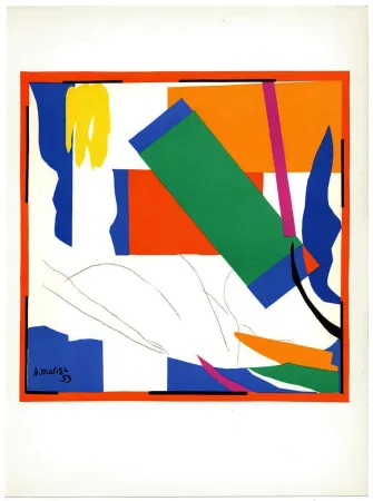 Litografia Matisse - SOUVENIRS D'OCÉANIE (1953). Lithographie d'après les papiers découpés. De luxe sur Arches.