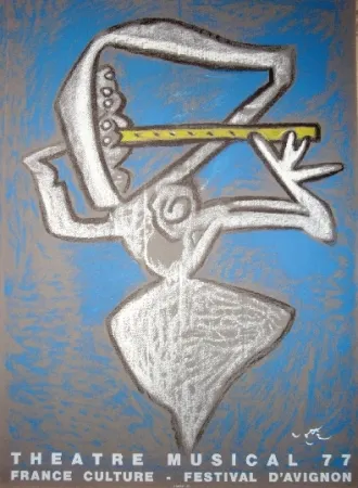 Litografia Matta - Affiche pour le théâtre municipal musical, France culture, Festival d'Avignon.