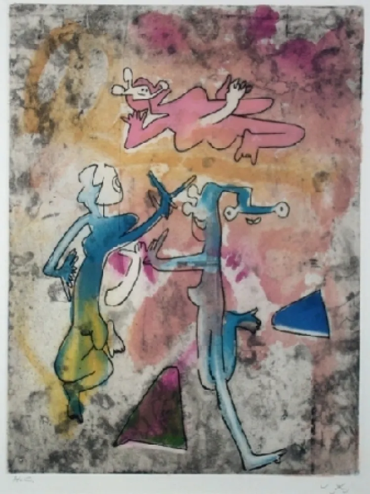 Acquaforte E Acquatinta Matta - Centre noeuds 8 (Antonin Artaud)