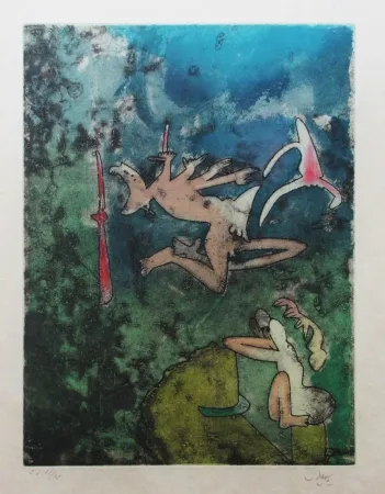 Acquaforte E Acquatinta Matta - Centre noeuds (Planche 1)