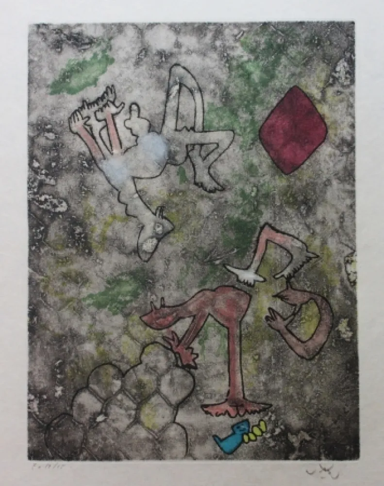 Acquaforte E Acquatinta Matta - Centre noeuds (Planche 2)