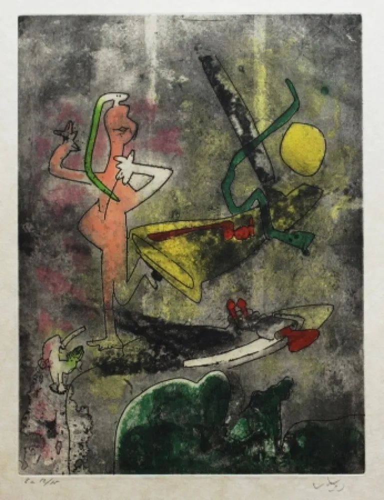 Acquaforte E Acquatinta Matta - Centre noeuds (Planche 3)