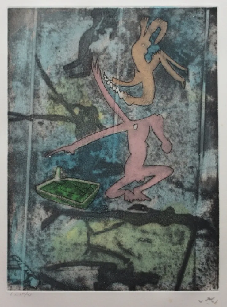 Acquaforte E Acquatinta Matta - Centre noeuds (Planche 4)