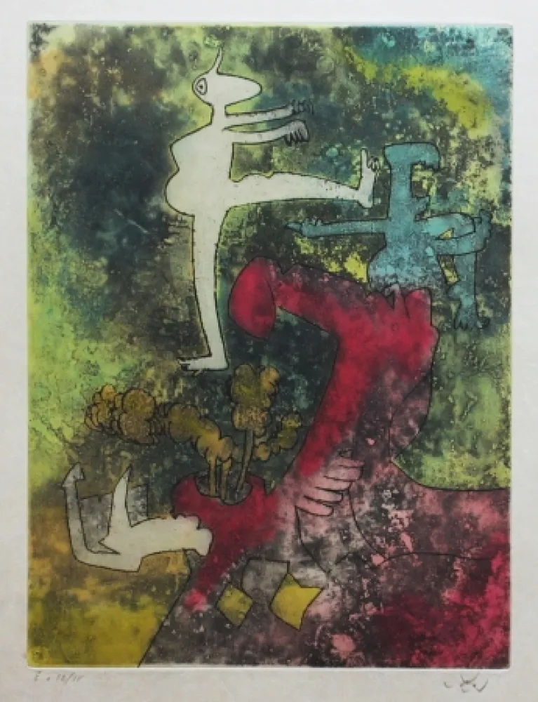 Acquaforte E Acquatinta Matta - Centre noeuds (Planche 5)