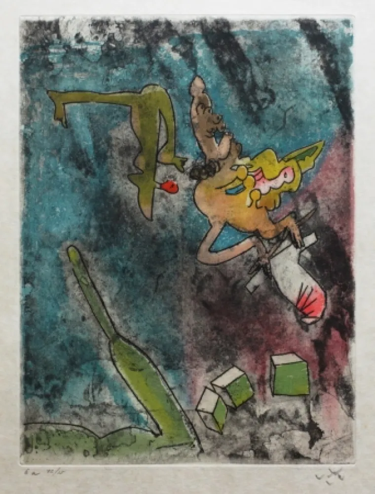 Acquaforte E Acquatinta Matta - Centre noeuds (Planche 7)