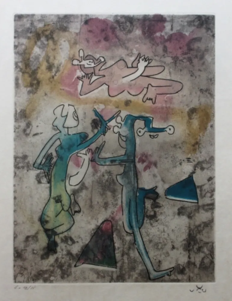 Acquaforte E Acquatinta Matta - Centre noeuds (Planche 8)