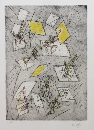 Acquaforte E Acquatinta Matta - Droites libérées (planche 10)