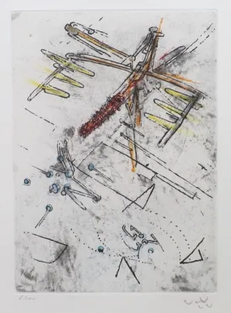 Acquaforte E Acquatinta Matta - Droites libérées (planche 12)