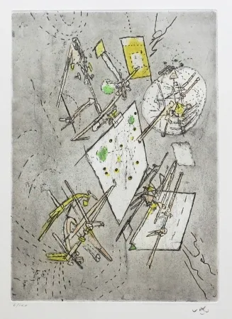 Acquaforte E Acquatinta Matta - Droites libérées (Planche 13)