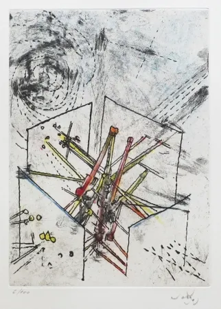 Acquaforte E Acquatinta Matta - Droites libérées (Planche 4)