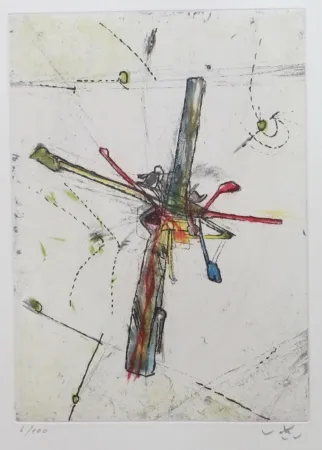 Acquaforte E Acquatinta Matta - Droites libérées (planche 5)