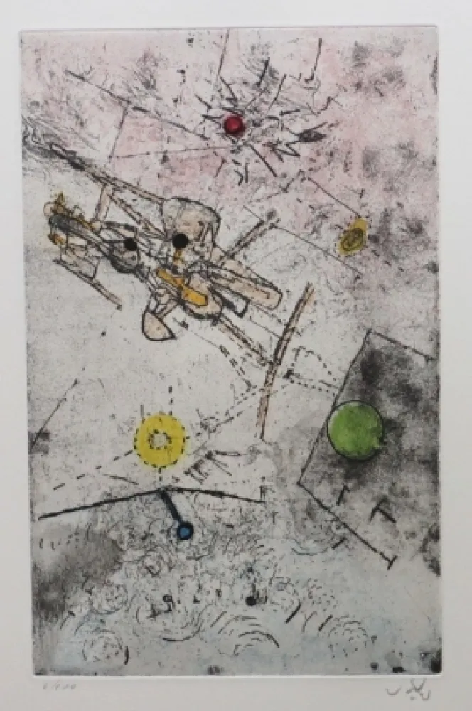 Acquaforte E Acquatinta Matta - Droites libérées (planche 7)