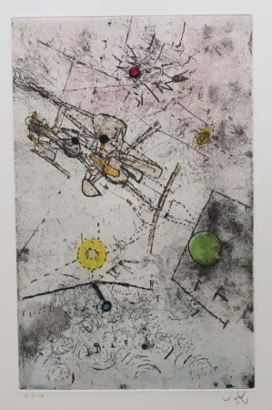 Acquaforte E Acquatinta Matta - Droites libérées (planche 7)