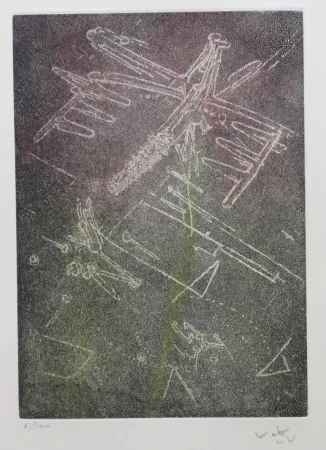 Acquaforte E Acquatinta Matta - Droites libérées (planche 8)