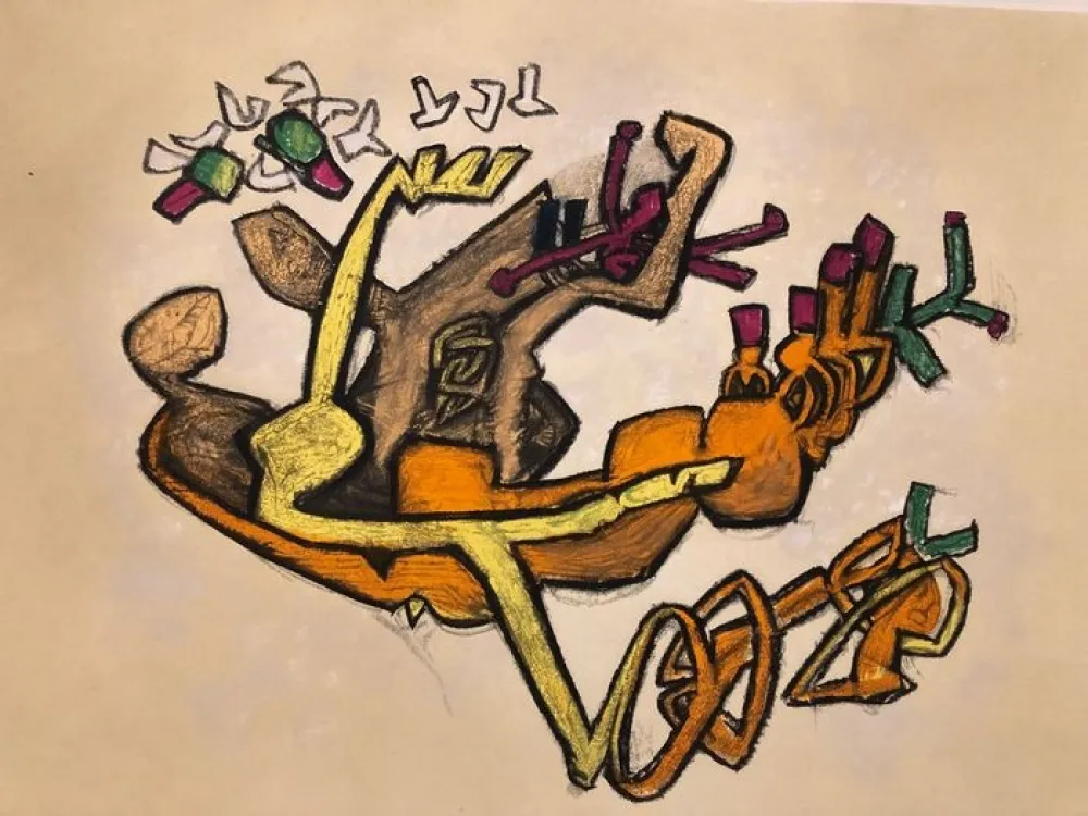 Incisione Matta - La chasse aux papillons