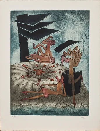 Incisione Matta - La danse de la morte 