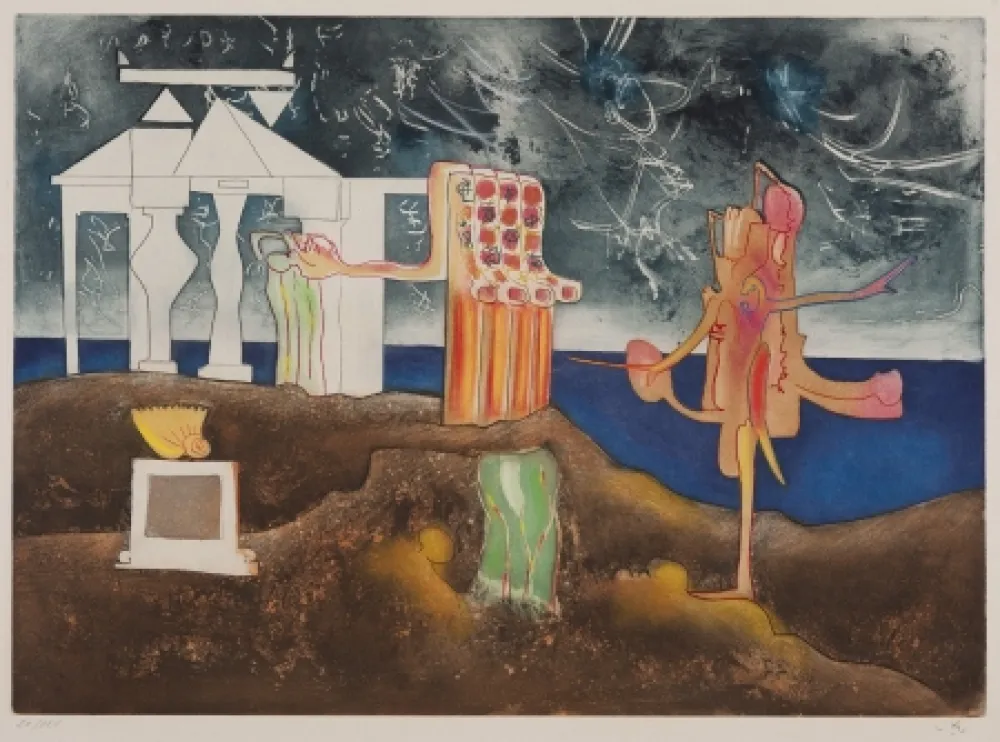 Acquatinta Matta - L'Arc obscur des Heures