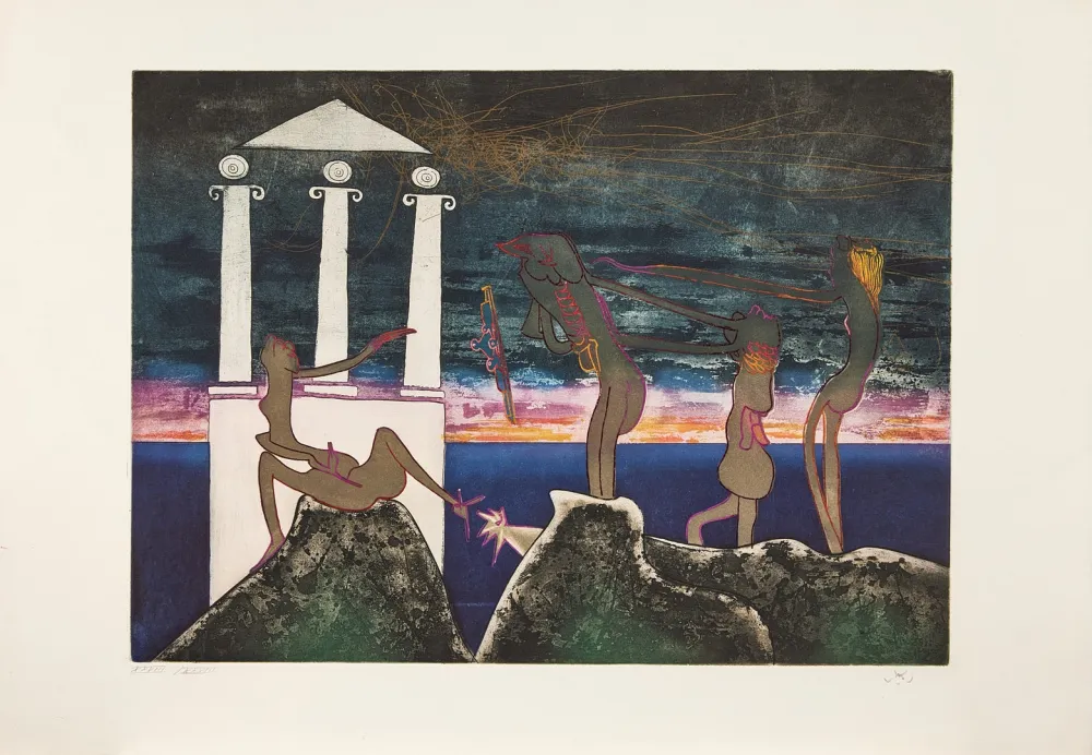 Acquaforte E Acquatinta Matta - L'Arc obscure des heures