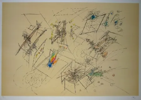 Litografia Matta - Le doute des trois mondes