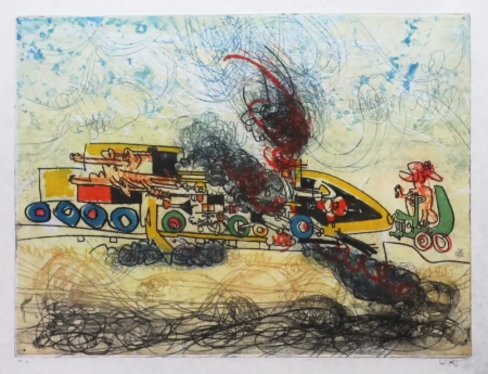 Acquaforte E Acquatinta Matta - Les Oh' Tomobiles (Planche 4)