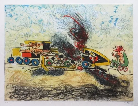 Acquaforte E Acquatinta Matta - Les Oh' Tomobiles (Planche 4)