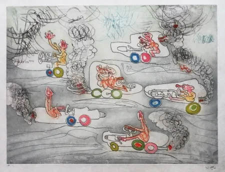 Acquaforte E Acquatinta Matta - Les Oh' Tomobiles (Planche 6)