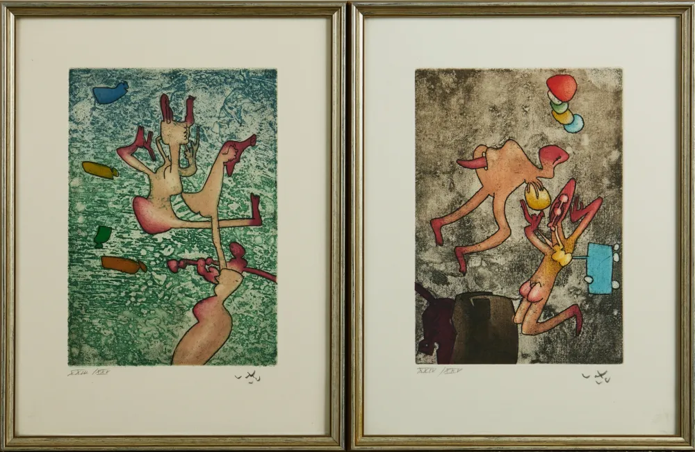 Acquaforte E Acquatinta Matta - Mots desserre freins, planche 3 and 4