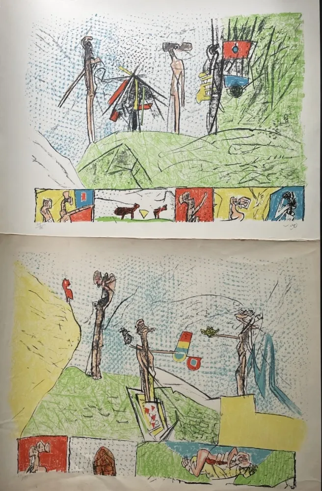 Litografia Matta - Utopiens aux soleil and Pan, ton io