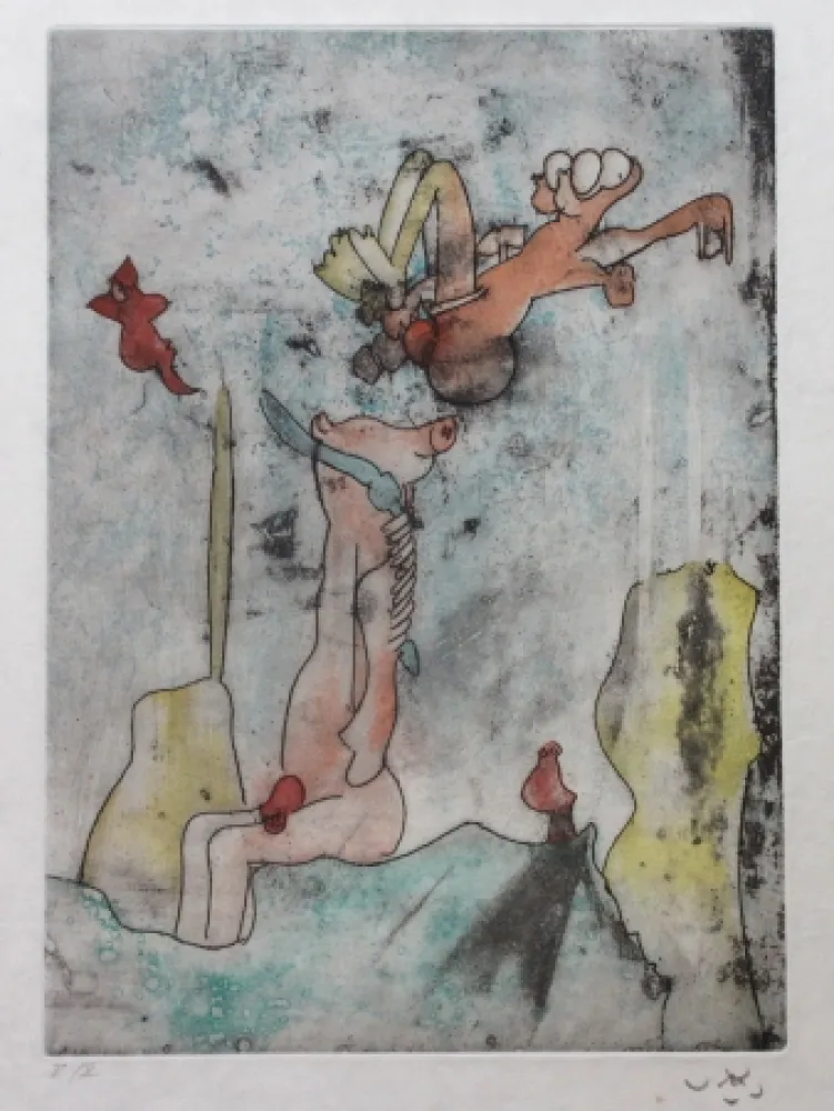 Acquaforte E Acquatinta Matta - Vivante mortalité (Planche 5)