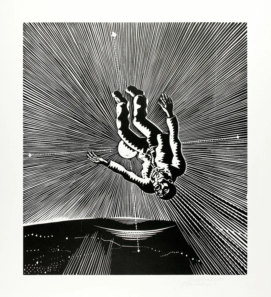 Incisione Su Legno Mattheuer - Hin ist er (He’s gone)