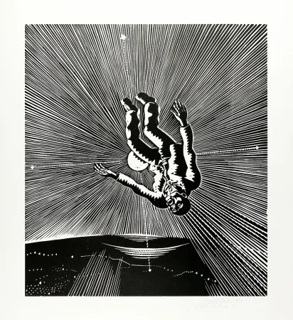 Incisione Su Legno Mattheuer - Hin ist er (He’s gone)