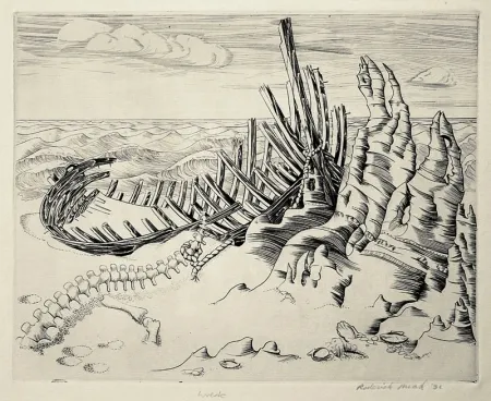 Acquaforte Mead - Wreck (Wreck on Shore; Wrecked Ship)