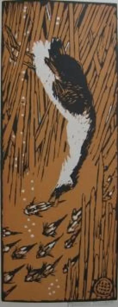 Incisione Su Legno Méheut - Gode chassant