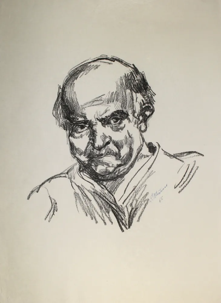 Litografia Meidner - Selbstbildnis nach links