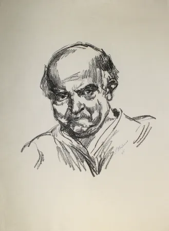 Litografia Meidner - Selbstbildnis nach links