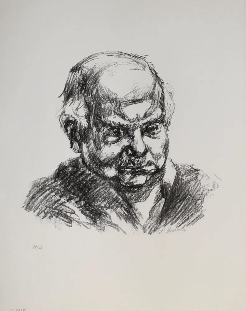 Litografia Meidner - Selbstbildnis nach rechts