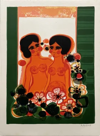 Litografia Menguy - Au balcon