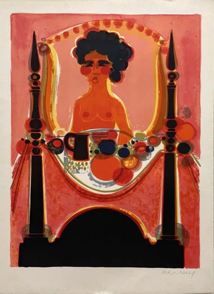 Litografia Menguy - Le déjeuner