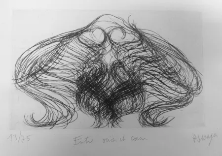 Incisione Messagier - Entre ouïes et coeur