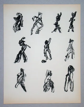 Litografia Michaux - Dix Figures