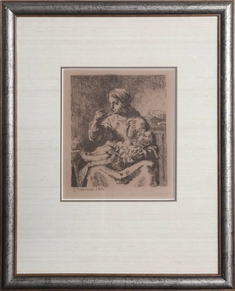 Incisione Millet - La Boullie (The Porridge)