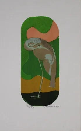 Litografia Minaux - L'échassier / Wading Bird
