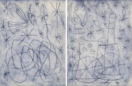 Libro Illustrato Miró - André Frénaud : NOËL AU CHEMIN DE FER. [ALÈS, PAB, 1959].