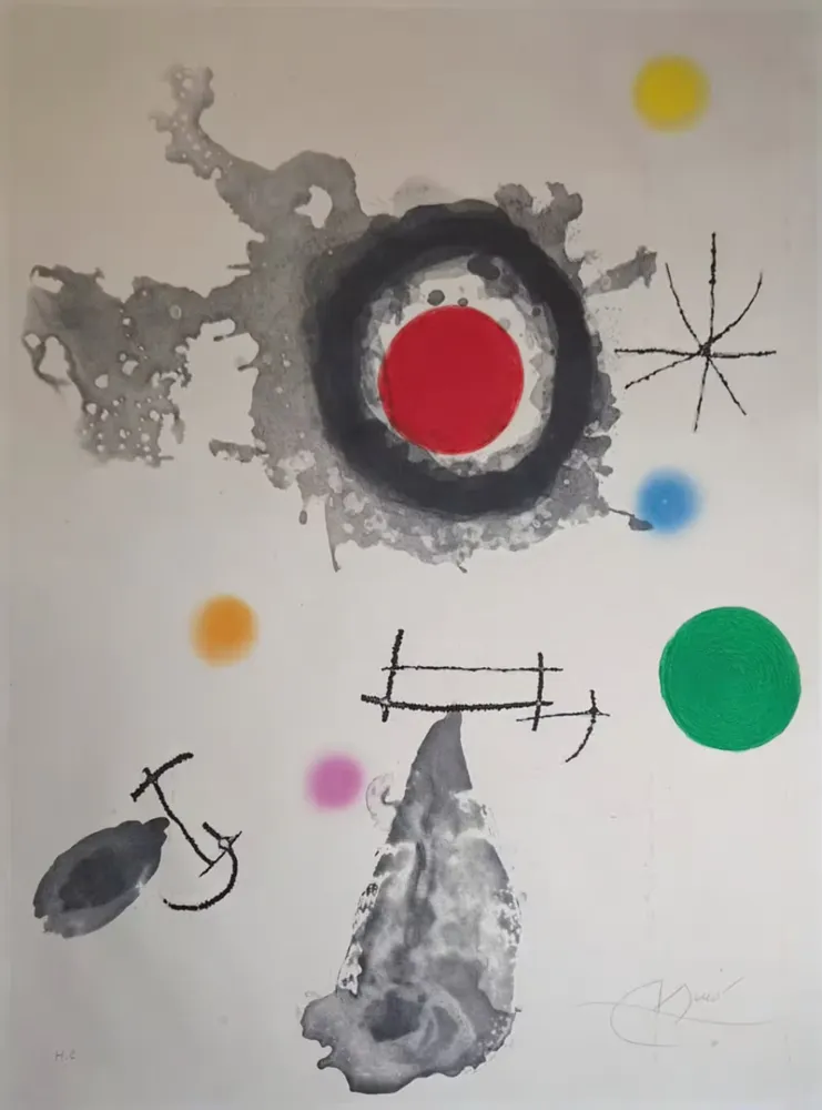 Acquaforte E Acquatinta Miró - Astre et Fumée (Star and Smoke)