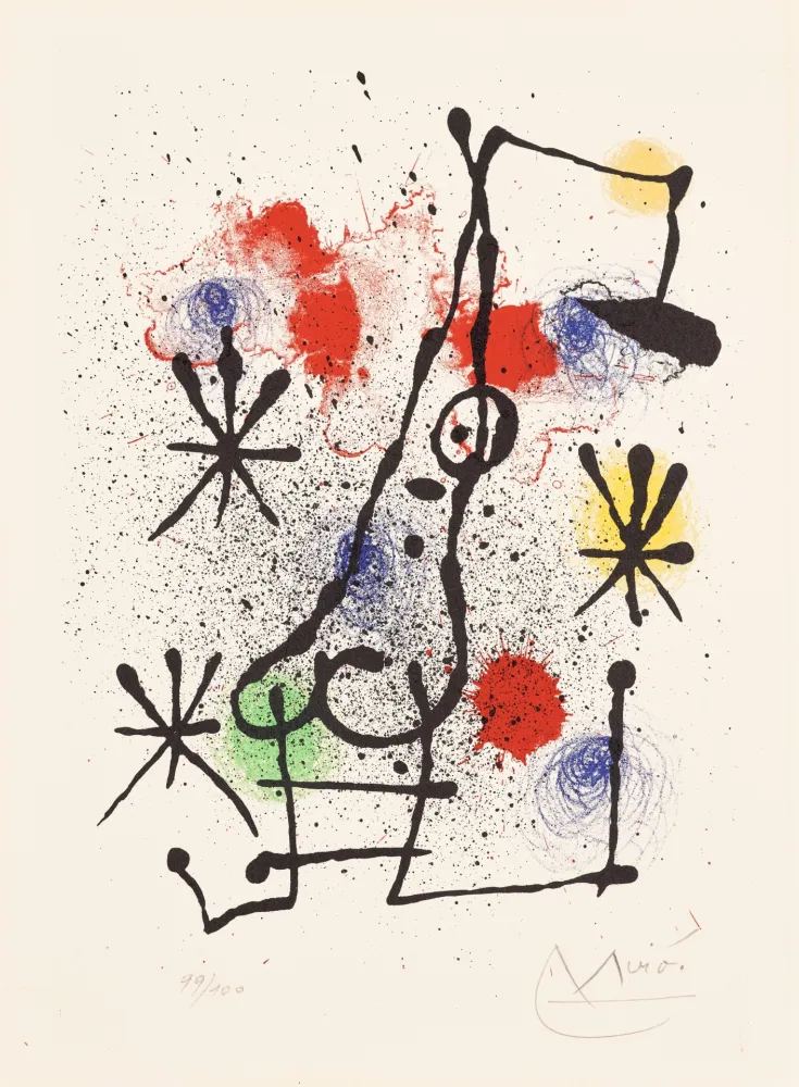 Litografia Miró - Au portail couvert de neige (At the Snow-Covered Gate)