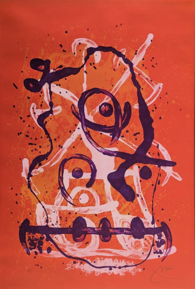 Litografia Miró - Chevauchée - Rouge Violet 