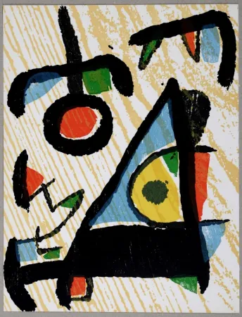 Incisione Su Legno Miró - Composition
