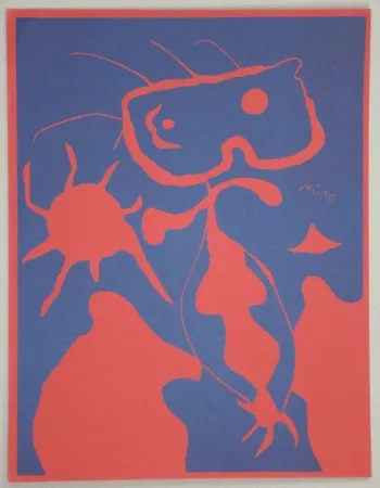 Linoincisione Miró - Composition pour XXe Siècle