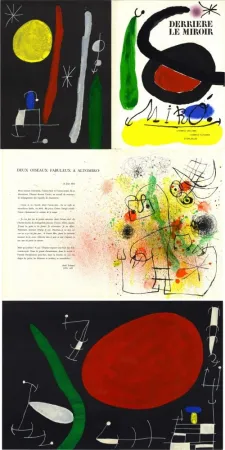 Libro Illustrato Miró - Derrière Le Miroir n° 164-165. L'OISEAU SOLAIRE, L'OISEAU LUNAIRE, ÉTINCELLES. 10 LITHOGRAPHIES EN COULEURS (1967)